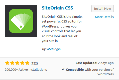 SiteOrigin CSS Install